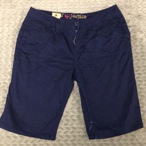 Blue Mid-Thigh Shorts